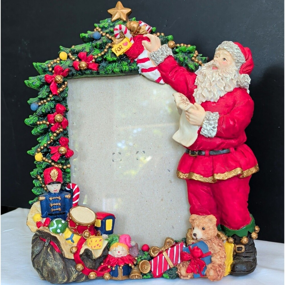 CWC Santa Claus Christmas Resin Photo Frame 6x8 Freestanding Portrait Glass